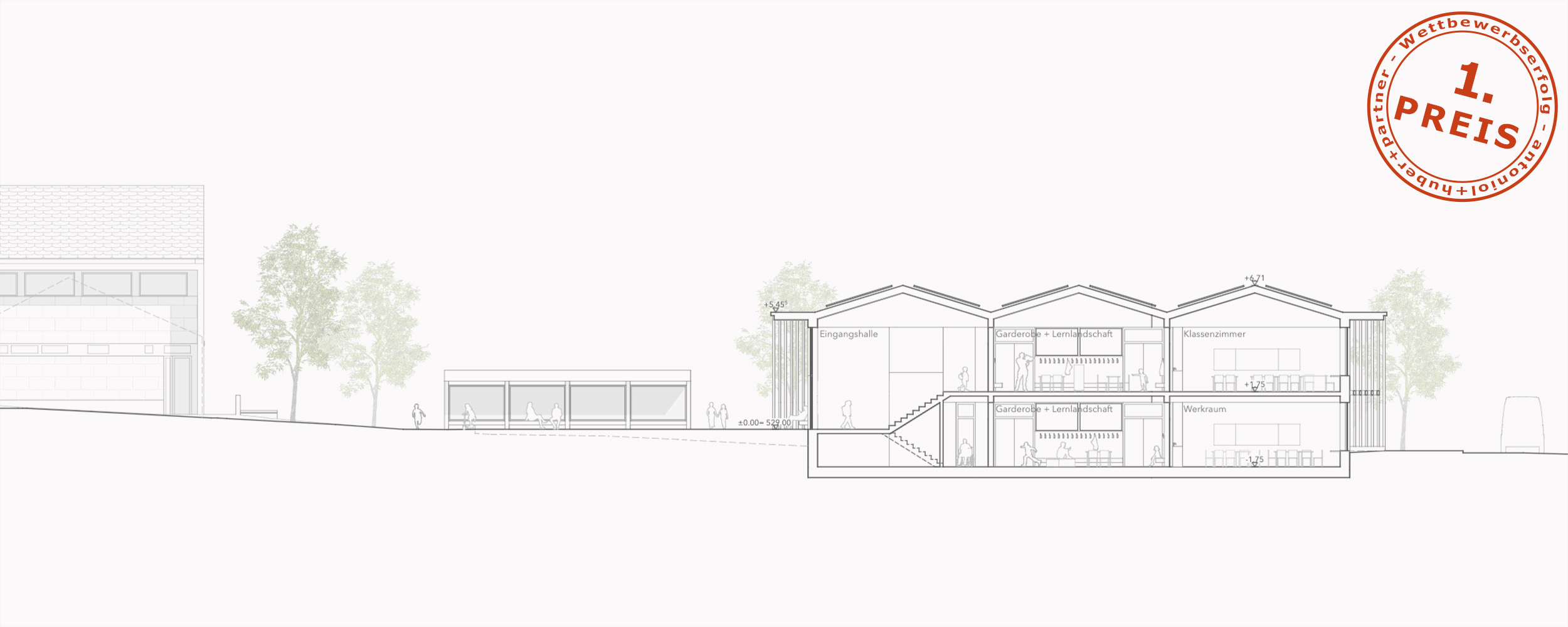 2026/03 Wettbewerb Erweiterung Schulanlage Loowisen – 1. Preis